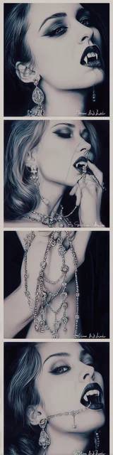 Free vampire bookmark featuring a photobooth-style vampire design